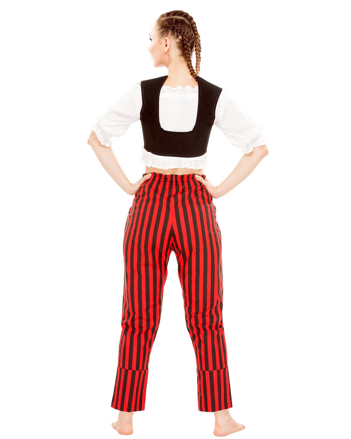 (image for) Abigail Self-Tie Frill-Waist Striped Pants