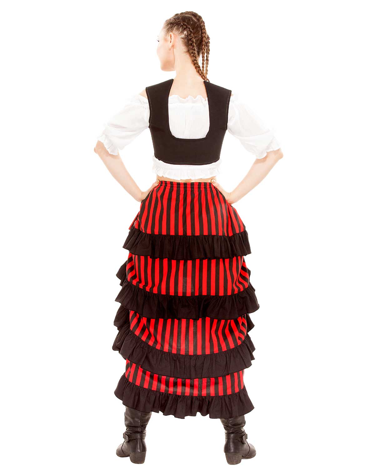 (image for) Minerva High-Low Show Girl Striped Skirt