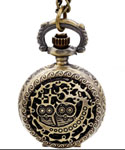 (image for) Two Small Owl Quartz Pocket Chain Watch (with Padded Box)