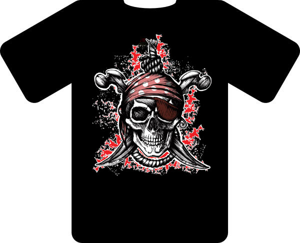 (image for) Dropship T1008 Pirate T-shirt (Black)