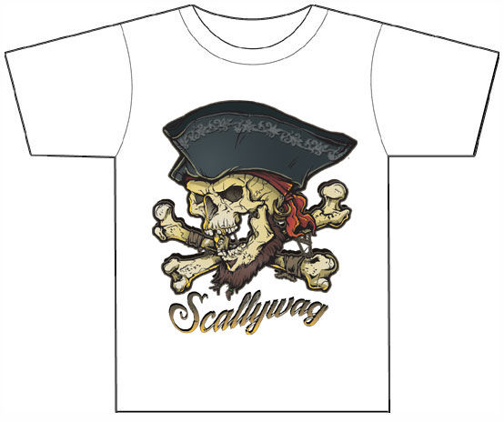 (image for) Dropship T1017 Pirate T-shirt (White)