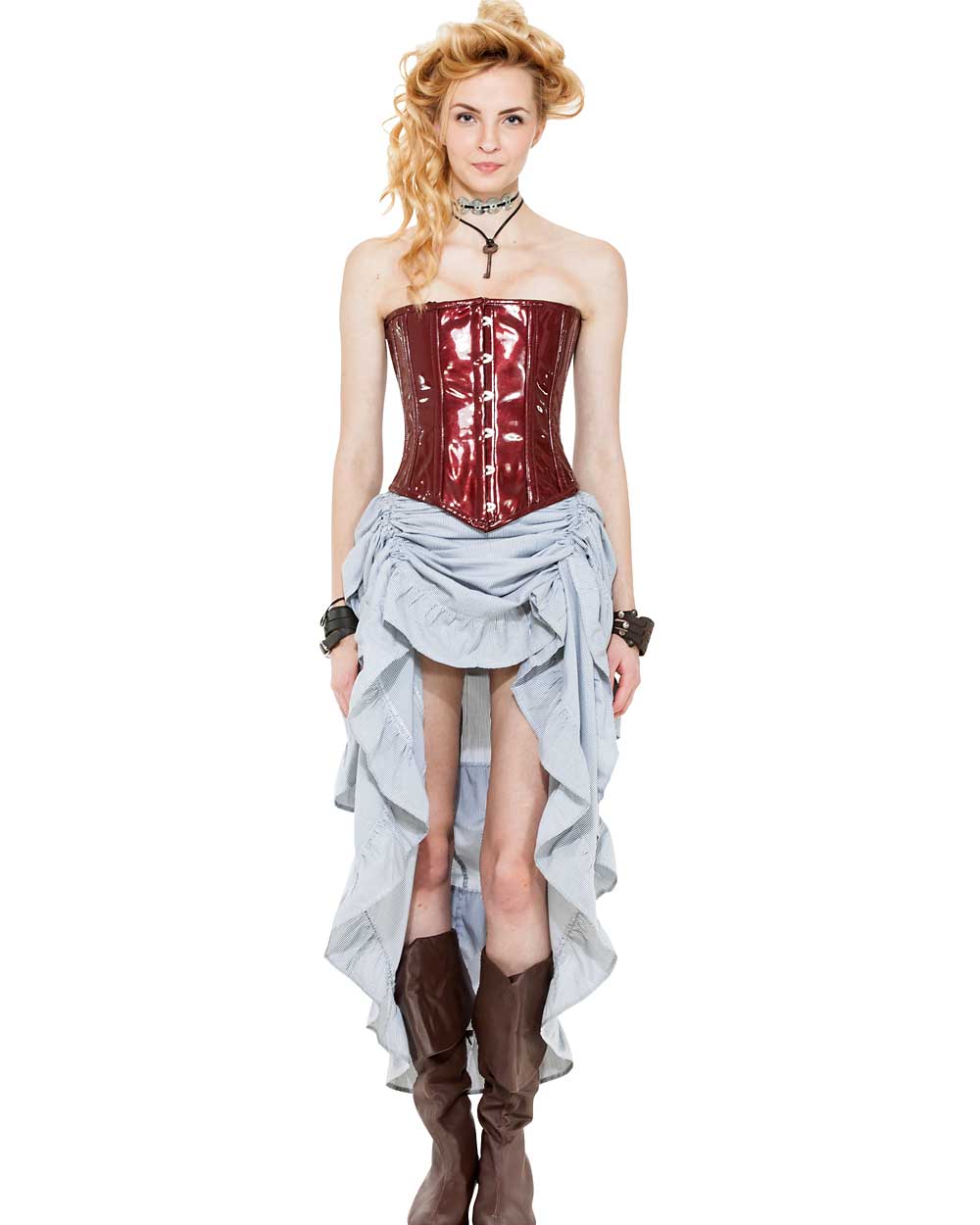 Steampunk Pinstripe Skirt - Click Image to Close