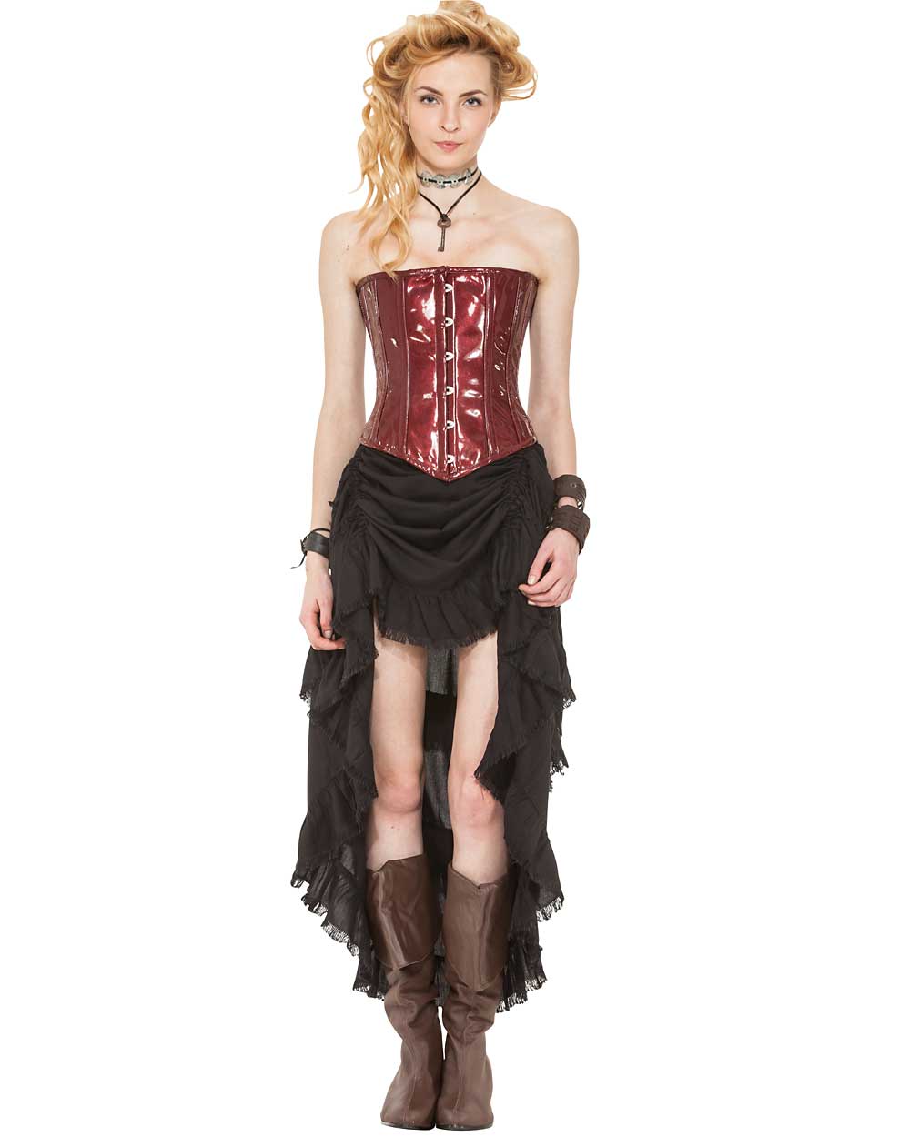 Steampunk Skirt with Shredded Raw Edges - Click Image to Close