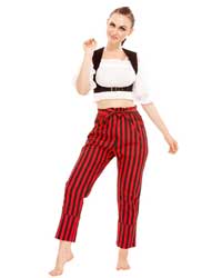 (image for) Abigail Self-Tie Frill-Waist Striped Pants