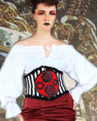 (image for) Steampunk Striped Underbust Corset